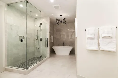 a bathroom with a shower