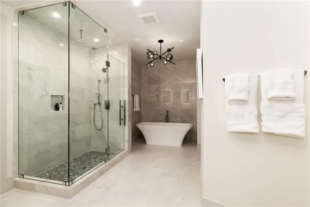 a bathroom with a shower
