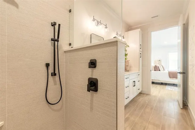 a bathroom with a shower