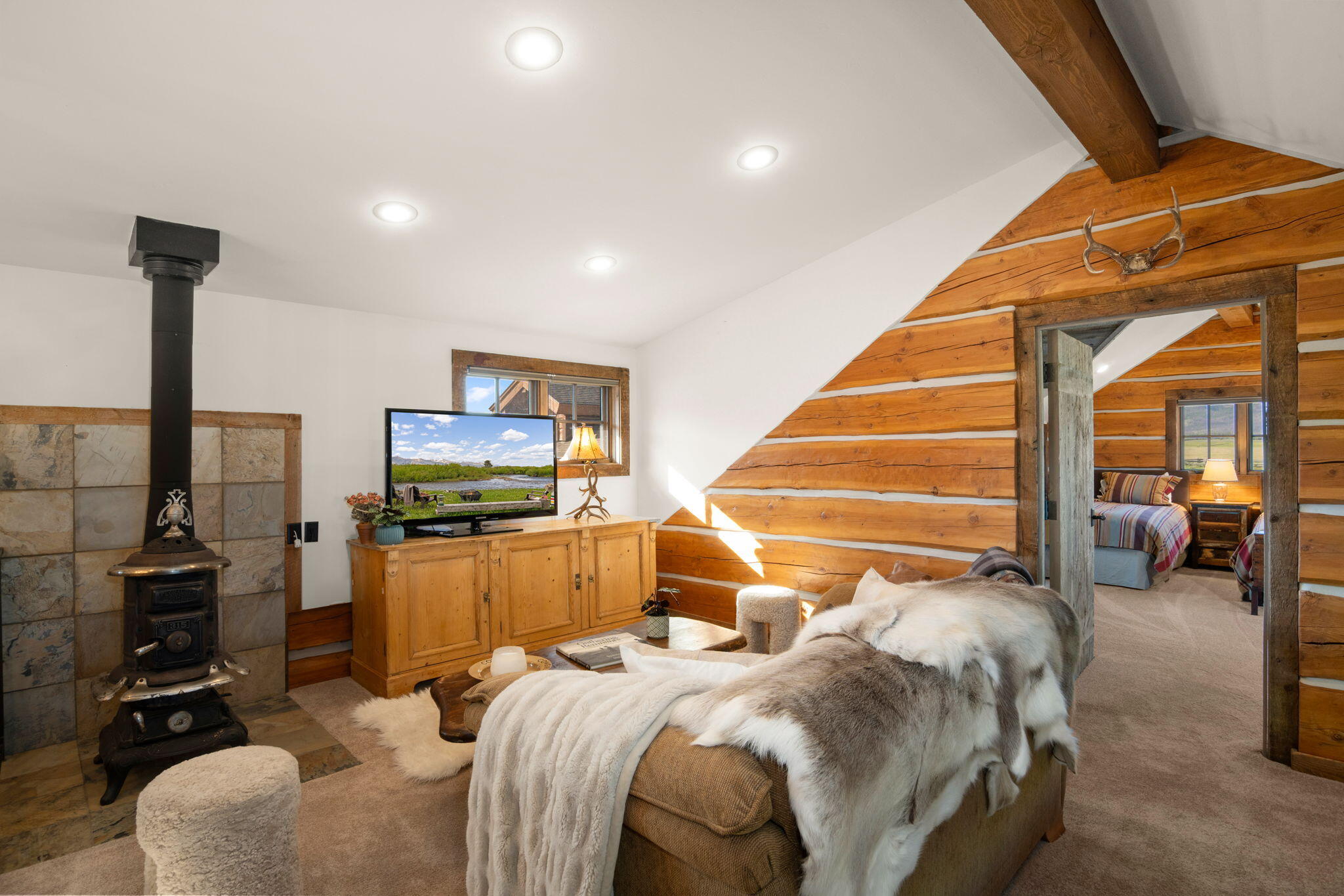 16825 Highway 75 Stanley, ID 83278 - Photo 16 of 52 Upstairs TV room