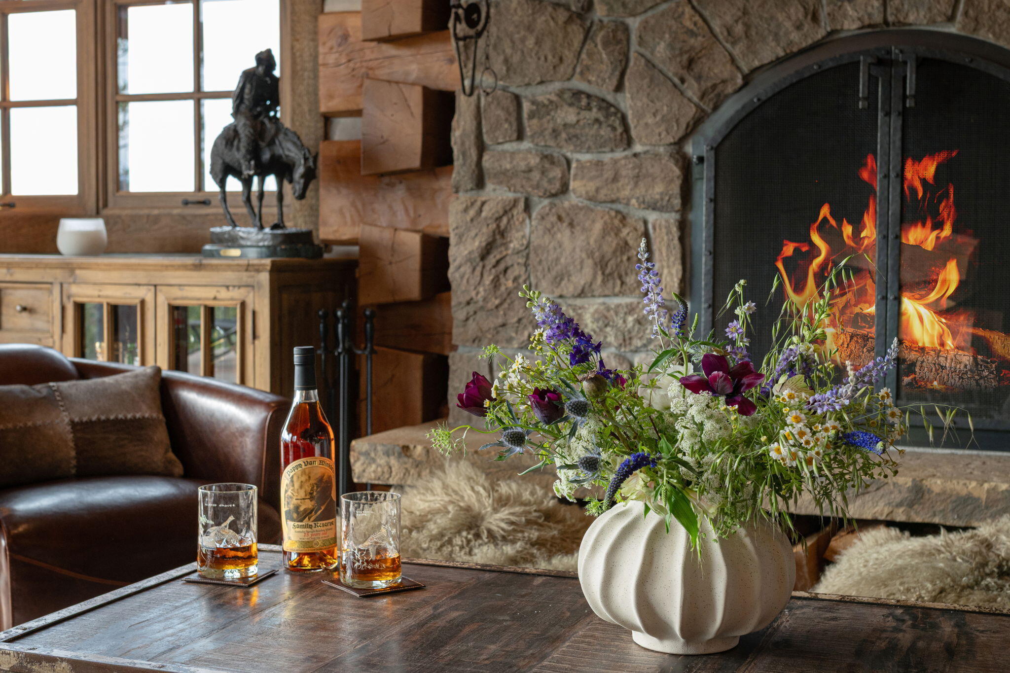 16825 Highway 75 Stanley, ID 83278 - Photo 38 of 52 A wonderful fireplace with views