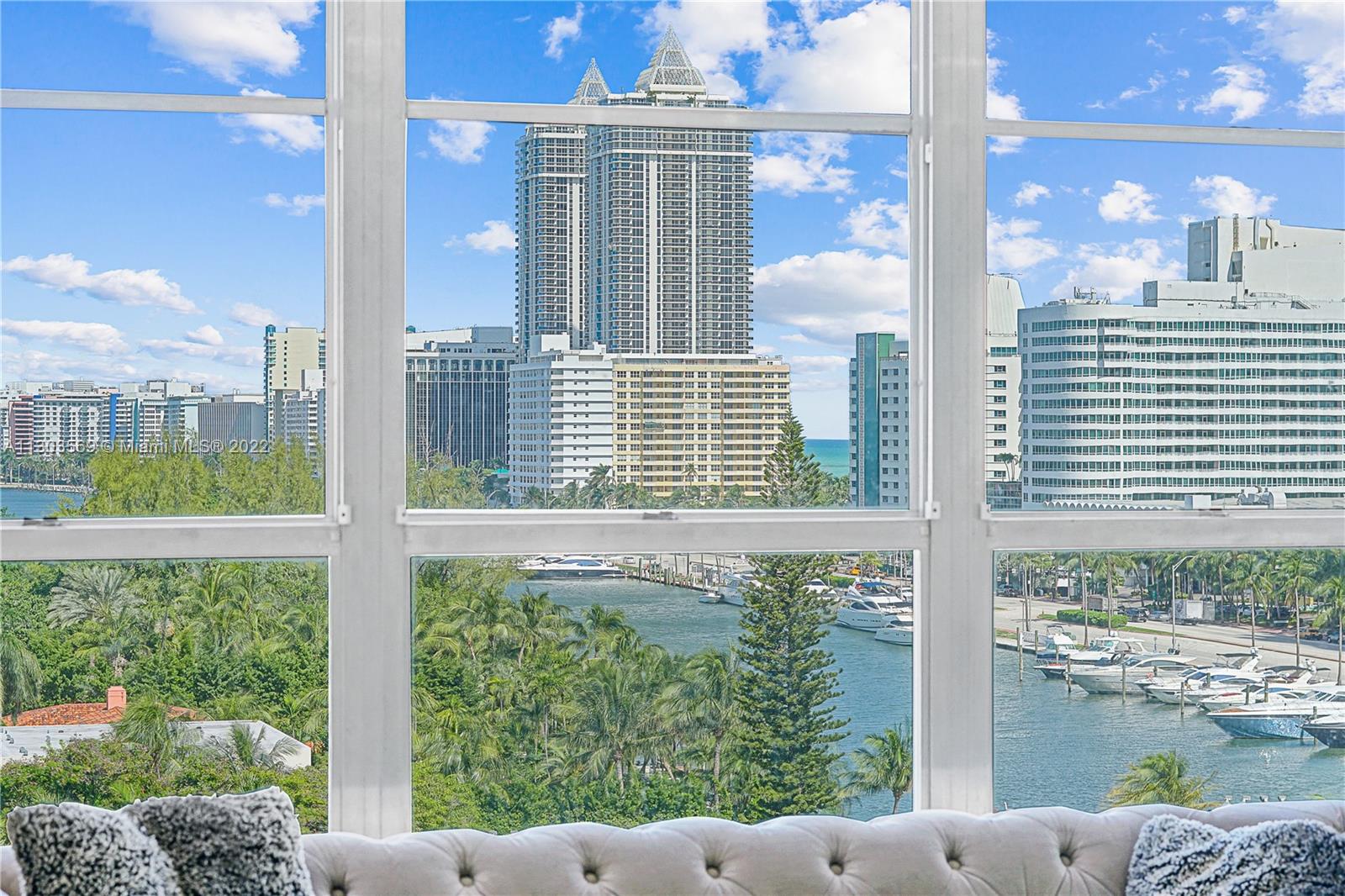 a view of a balcony from a room
