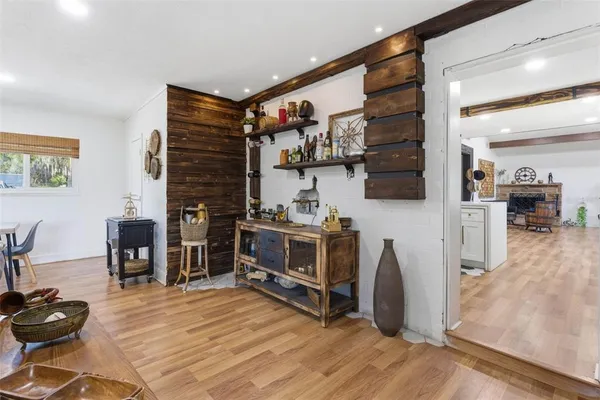 a bathroom with a sink and mirror