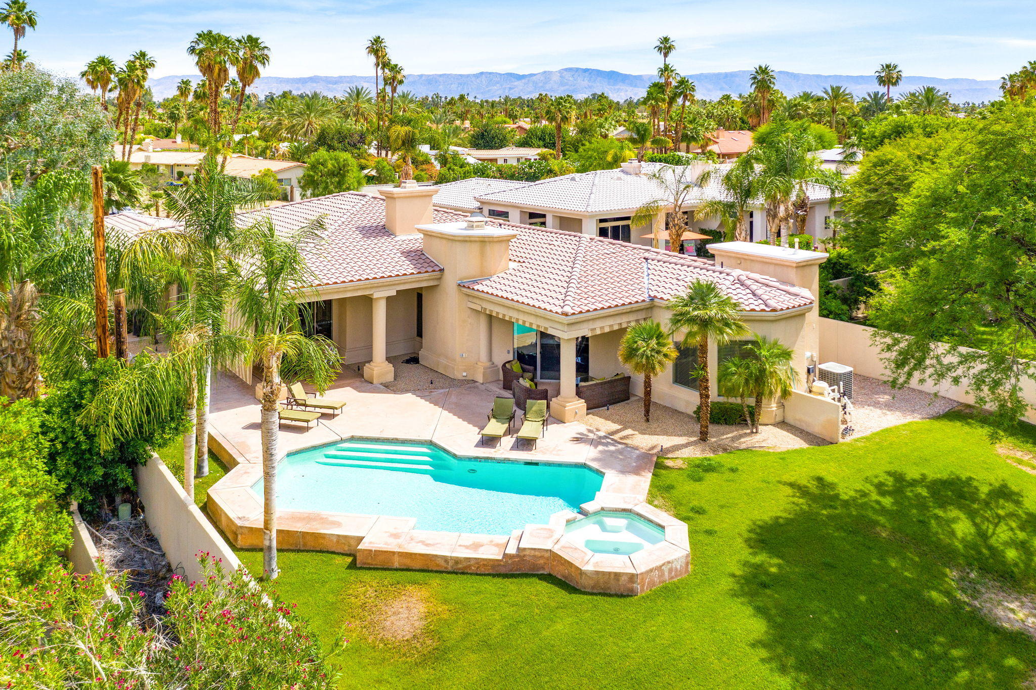 70615 Sunny Lane Rancho Mirage, CA 92270 - Photo 41 of 41 an aerial view of a house with swimming pool garden and patio