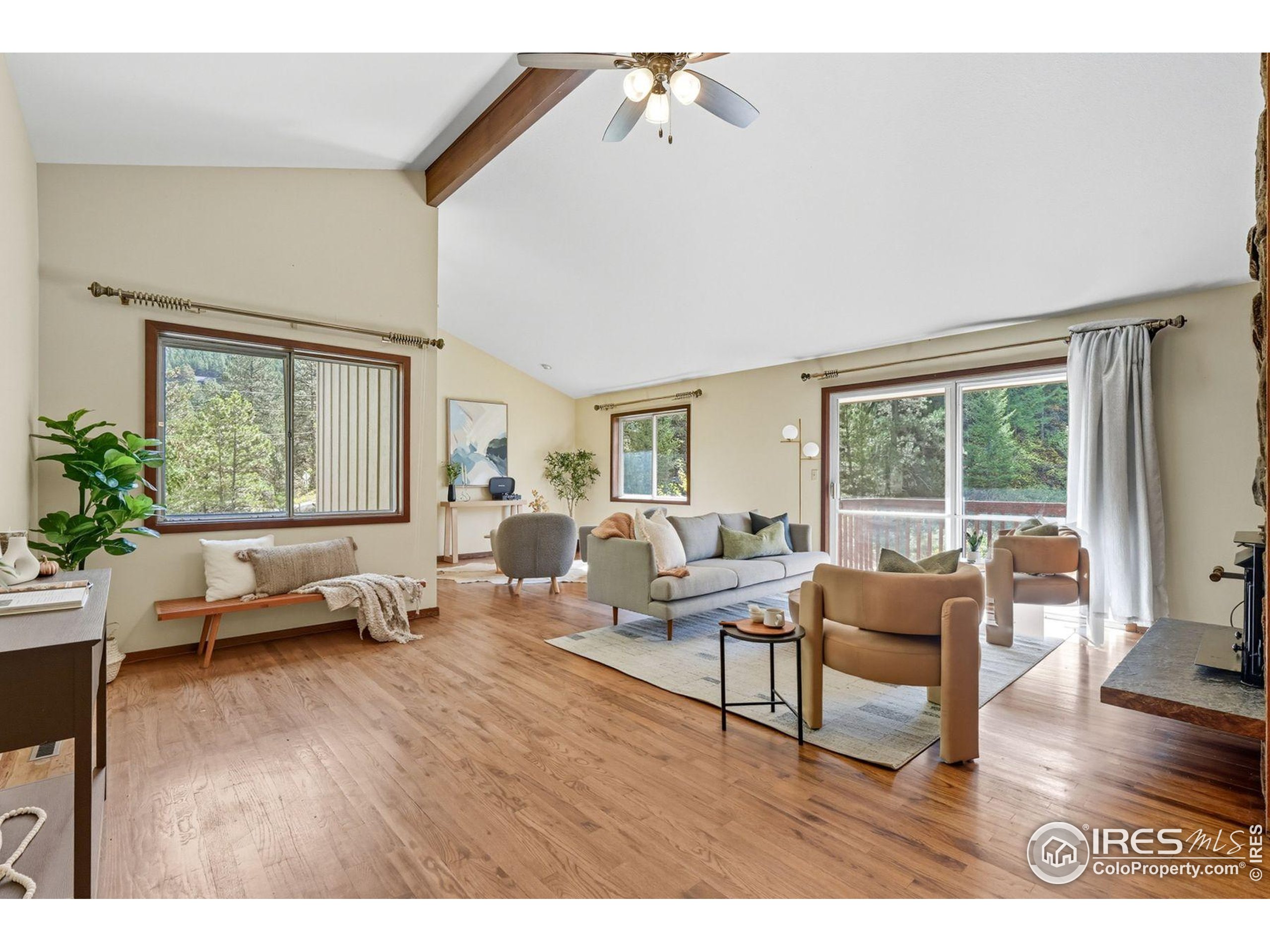 1037 Wagonwheel Gap Road Boulder, CO 80304 - Photo 14 of 43 a living room with furniture and a large window