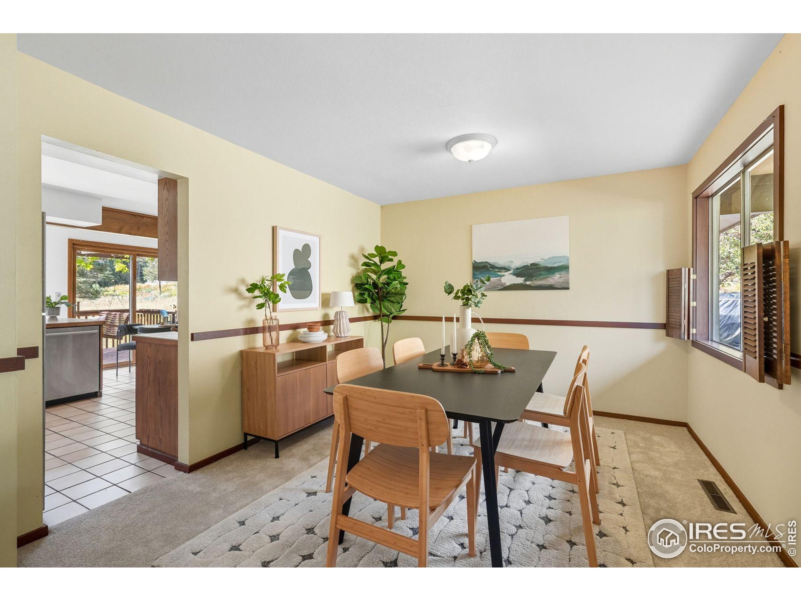1037 Wagonwheel Gap Road Boulder, CO 80304 - Photo 21 of 43 a view of a dining room with furniture and a kitchen