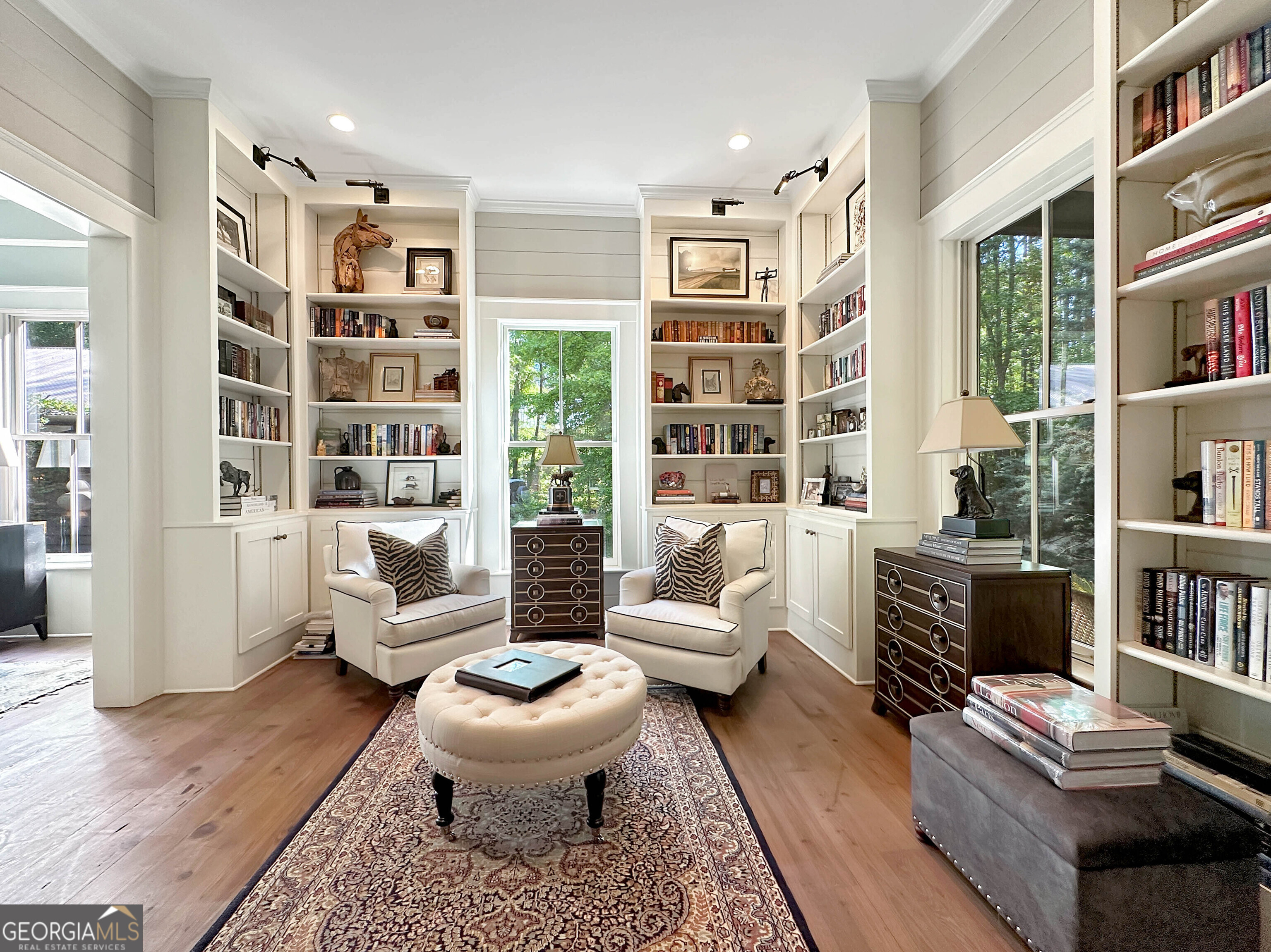 500 Augusta Lane Chattahoochee Hills, GA 30268 - Photo 6 of 49 a living room with furniture and a book shelf