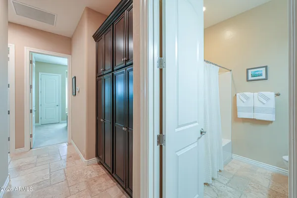 an aerial view of residential houses and outdoor space