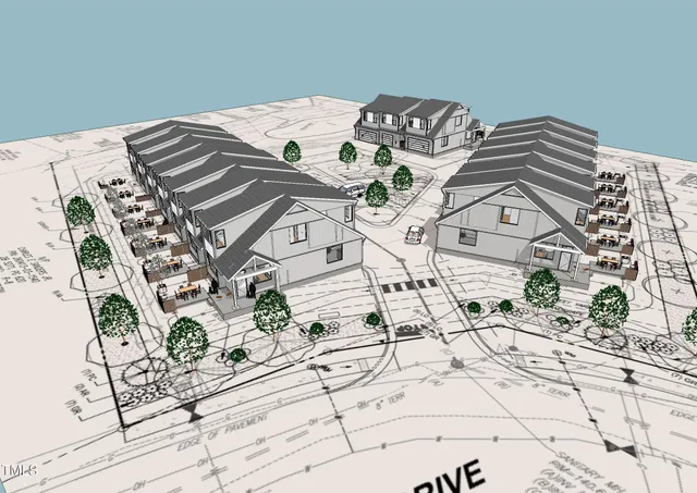 an aerial view of residential house with outdoor space and swimming pool