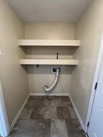 a room with a washing machine