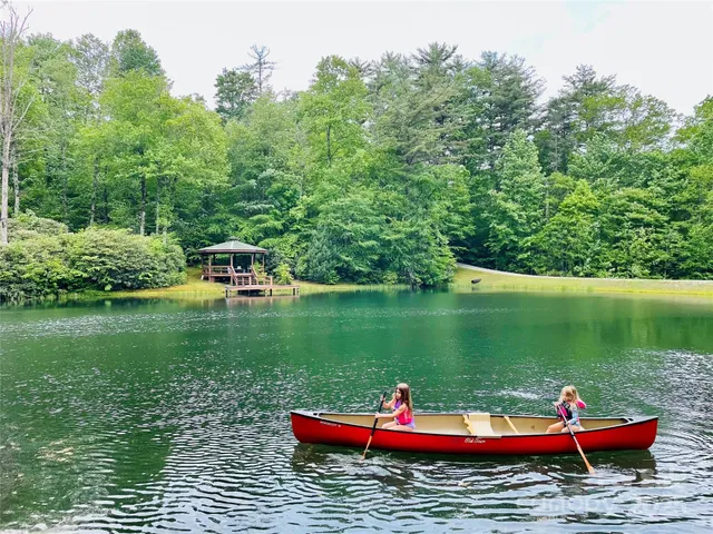 a small yard with lake view