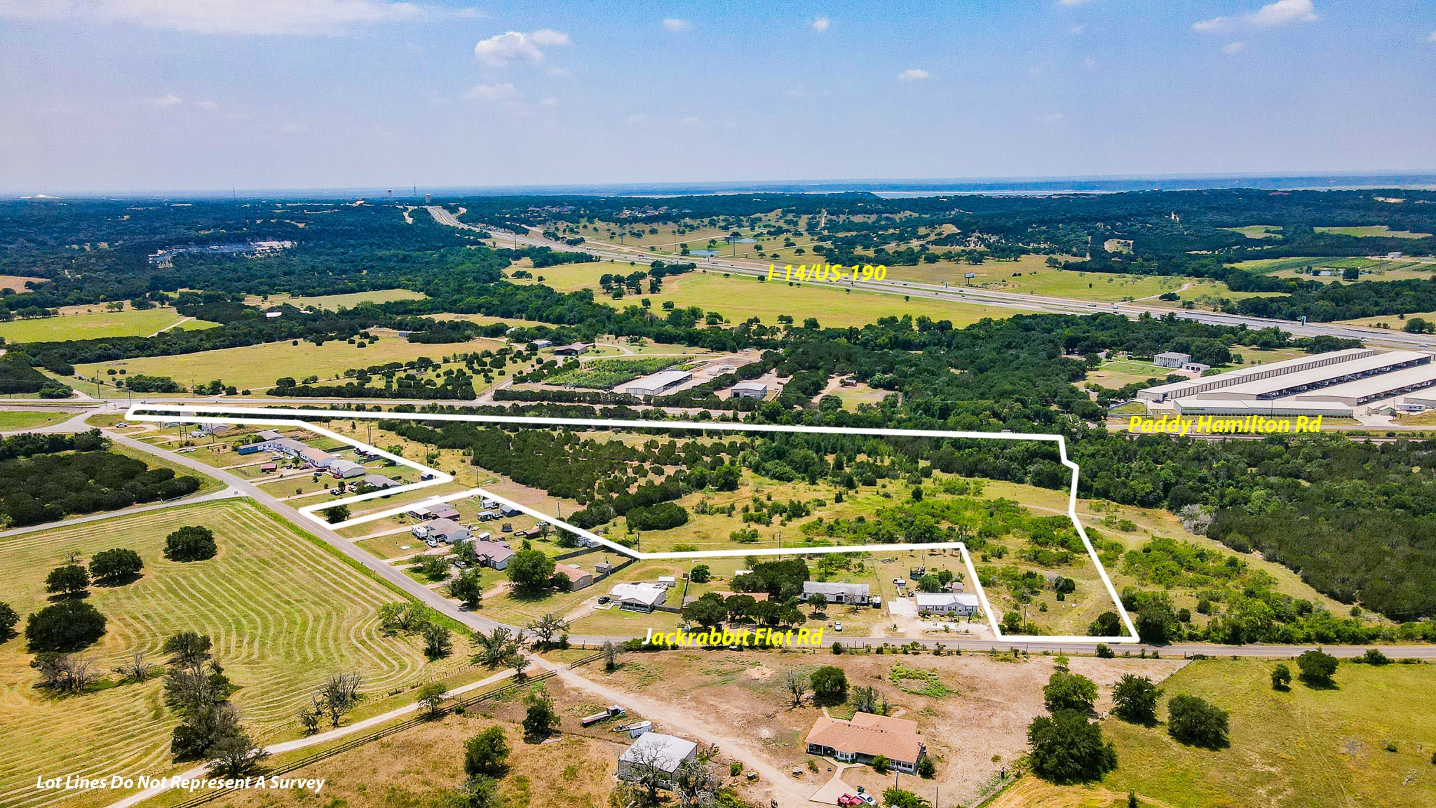 Tbd Jackrabbit Road Belton, TX 76513 - Photo 1 of 12 Overview of rural landscape featuring property parcel outlined