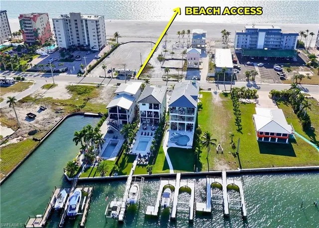 an aerial view of multiple house