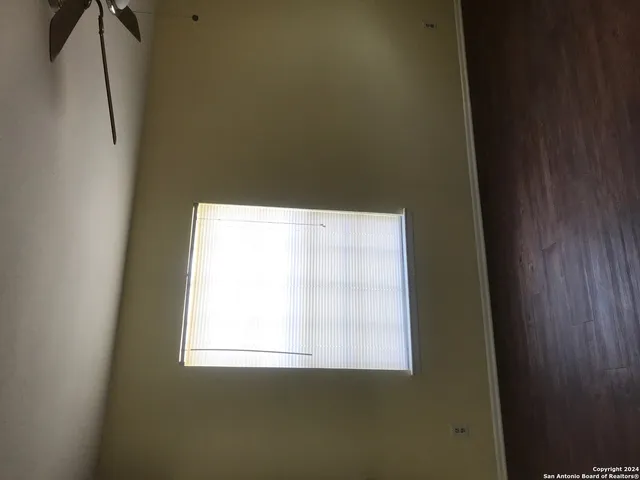 a view of a window in a small room