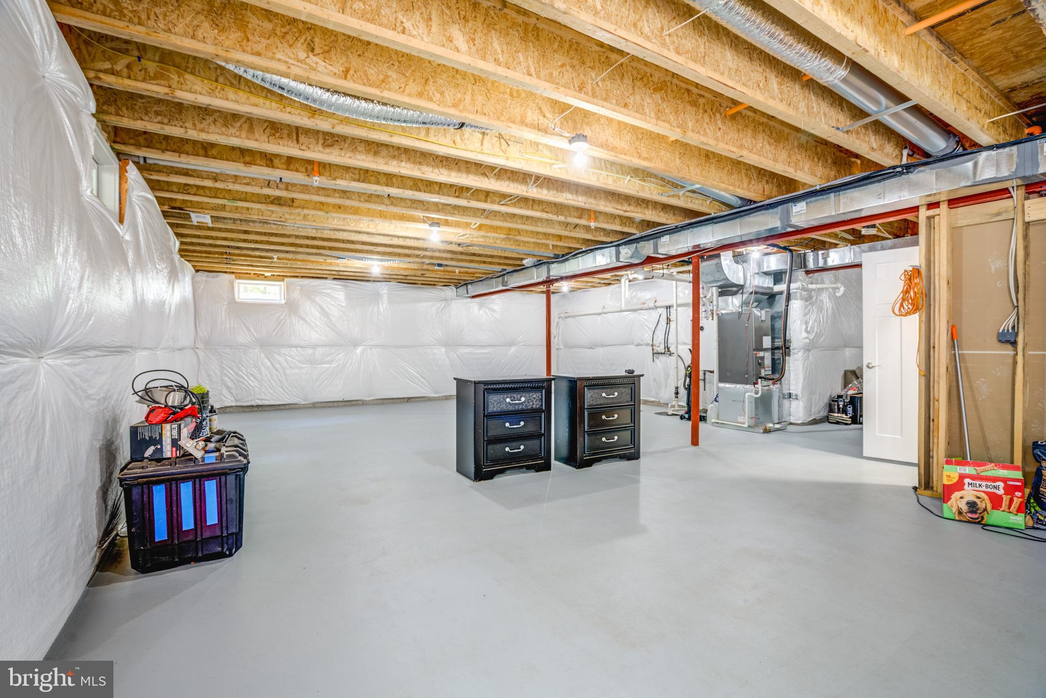 8331 Woodland Road Pasadena, MD 21122 - Photo 58 of 63 Unfinished Basement with Bathroom Rough In