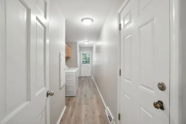 a bathroom with a sink and mirror