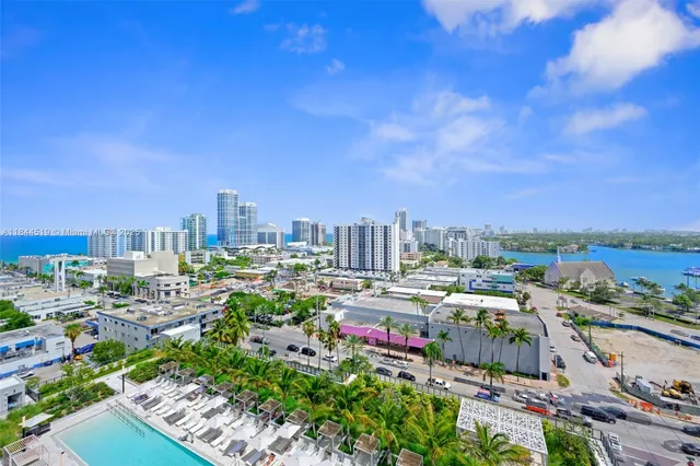 a view of a city with tall buildings