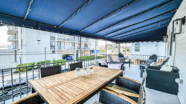 a view of an outdoor seating