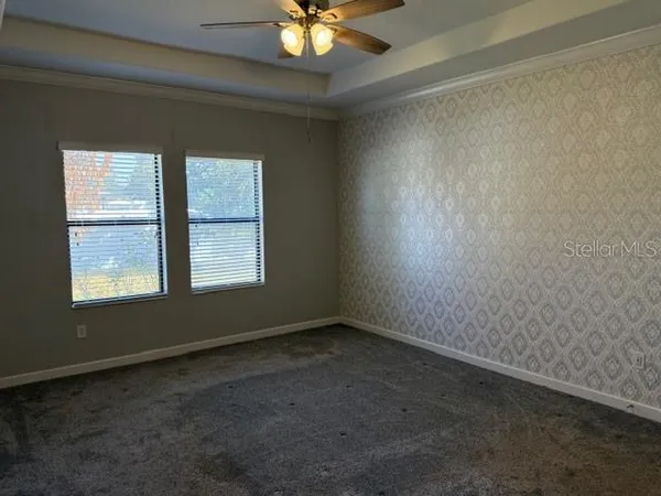 an empty room with a window