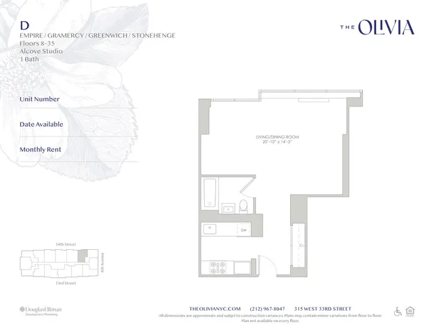 $3,600 | 315 West 33rd Street, Unit 8D | Hudson Yards