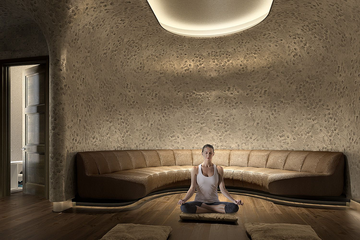 35 Hudson Yards, Unit 6802 Manhattan, NY 10001 - Photo 15 of 22 a living room with a couch and a potted plant