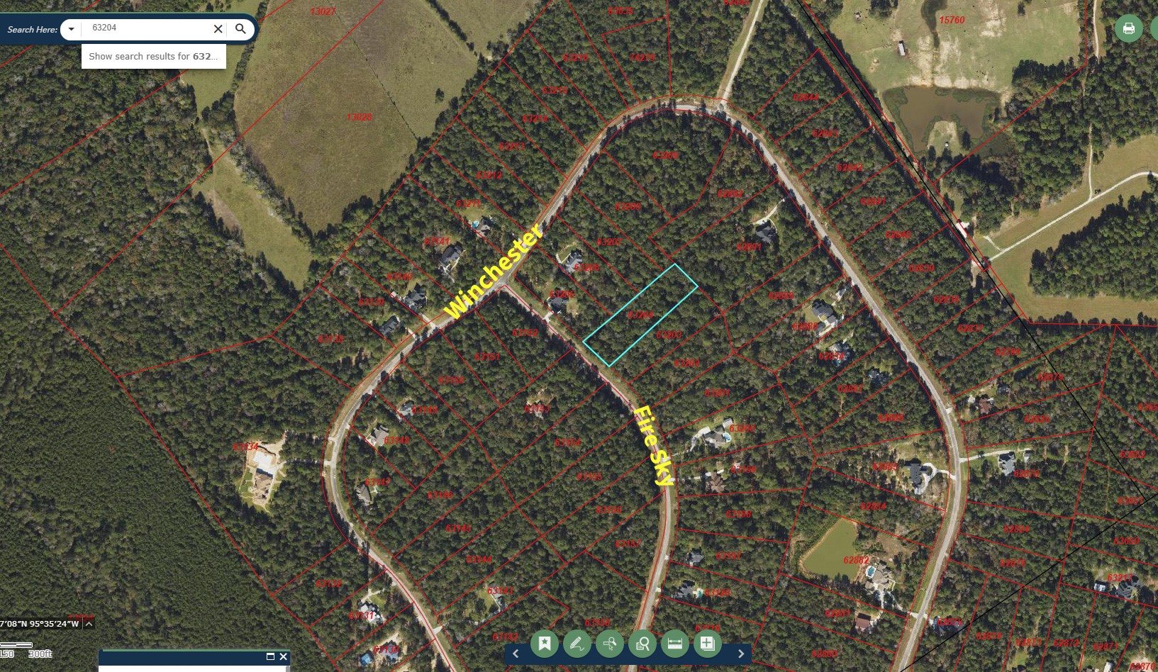 Overhead view of property