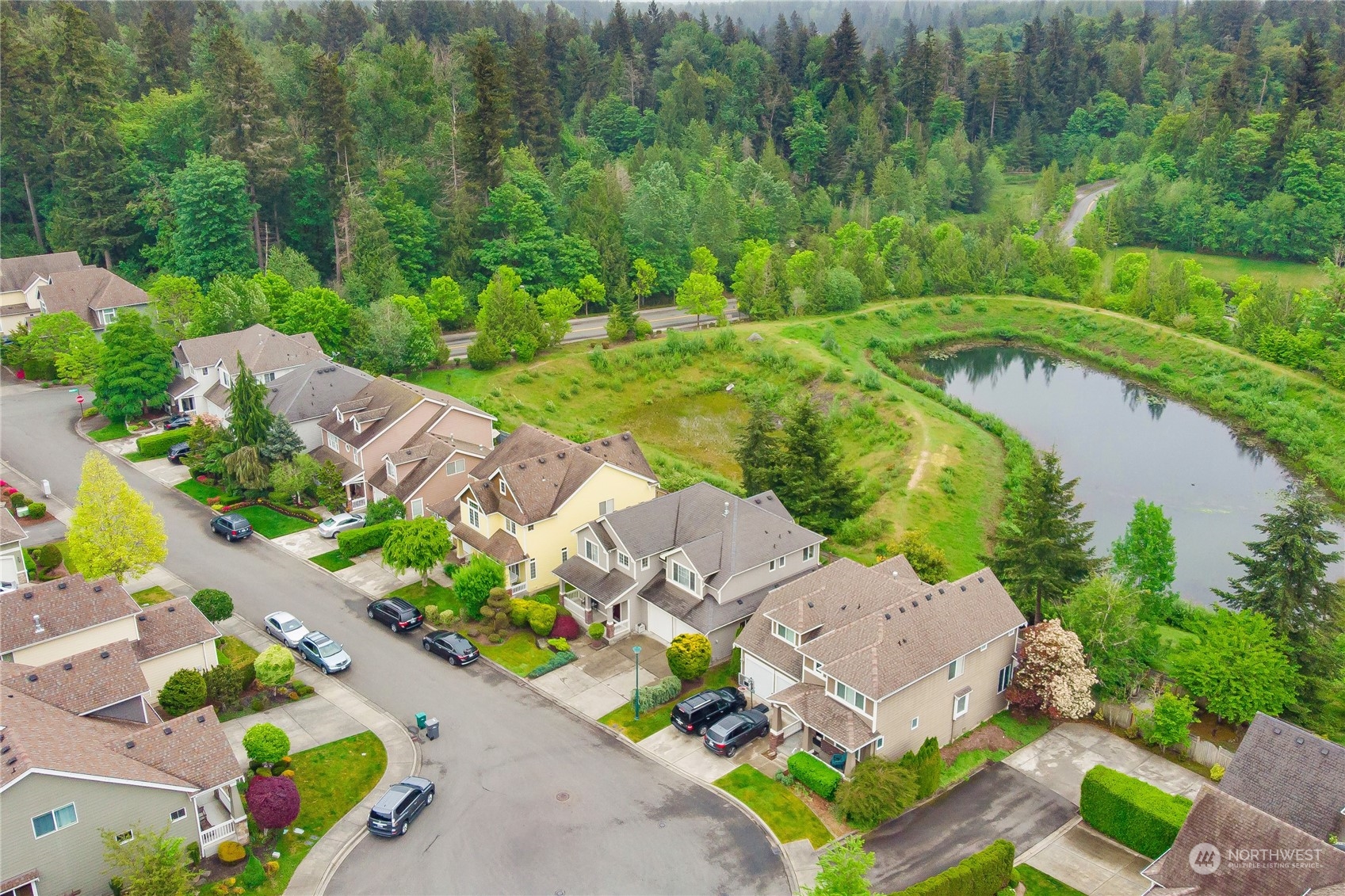 16725 Southeast 173rd Street Renton, WA 98058 - Photo 34 of 37 an aerial view of a house with a garden