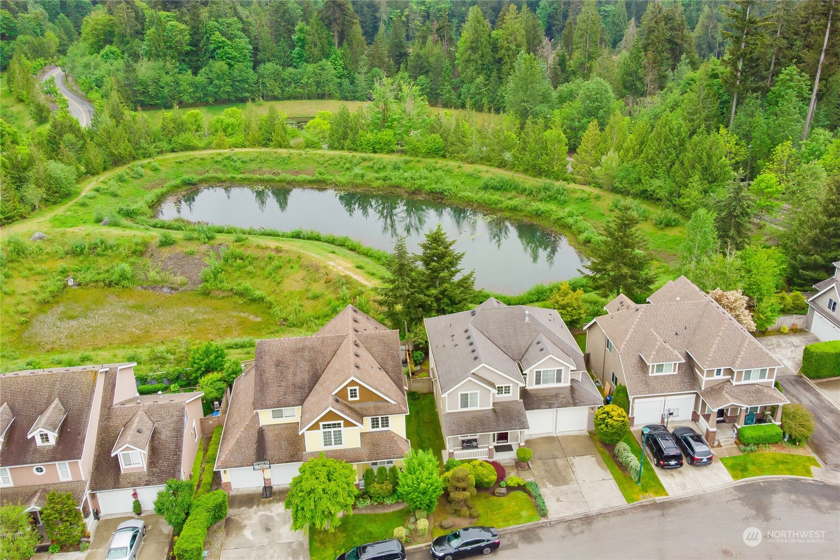 16725 Southeast 173rd Street Renton, WA 98058 - Photo 35 of 37 an aerial view of residential houses with outdoor space and street view