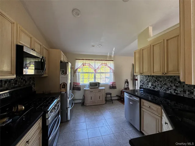 a kitchen with lots of counter top space