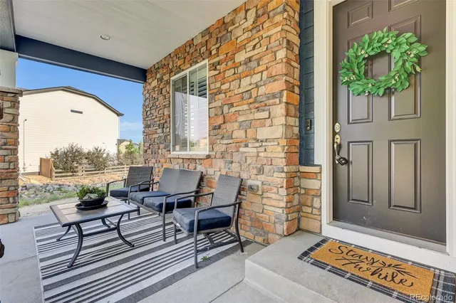 a building outdoor space with lounge chair