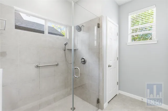 a bathroom with a shower