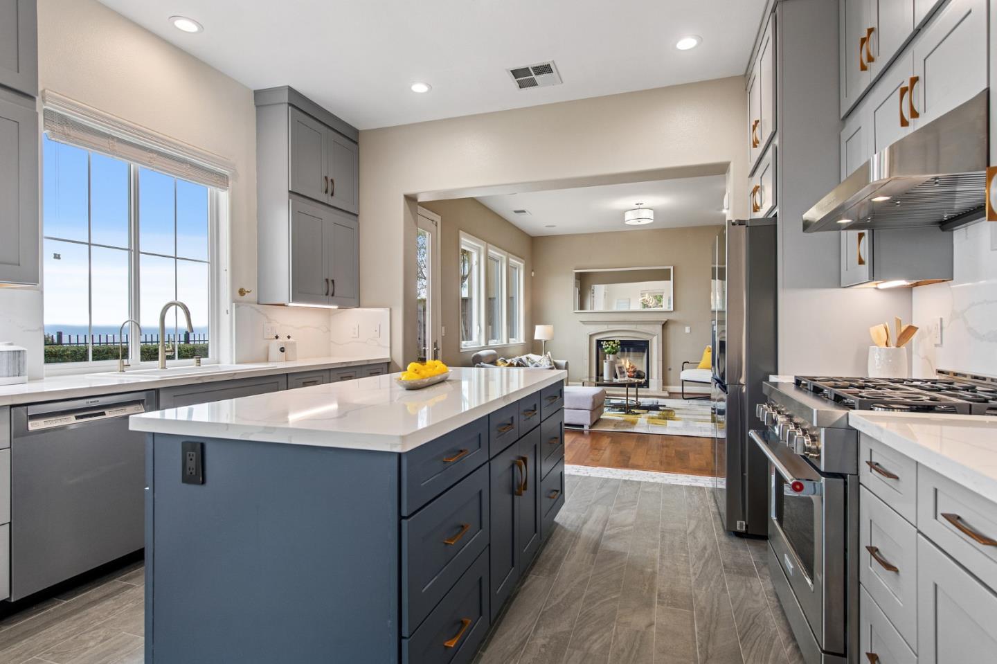 9 Estates Drive Millbrae, CA 94030 - Photo 19 of 52 a kitchen with stainless steel appliances granite countertop a stove and a sink