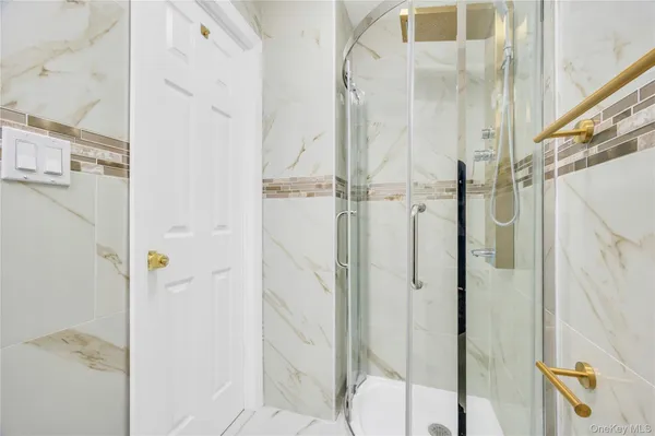 a bathroom with a shower