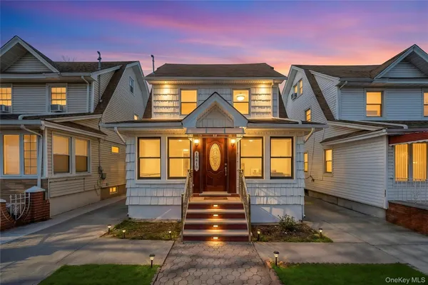 a front view of a house