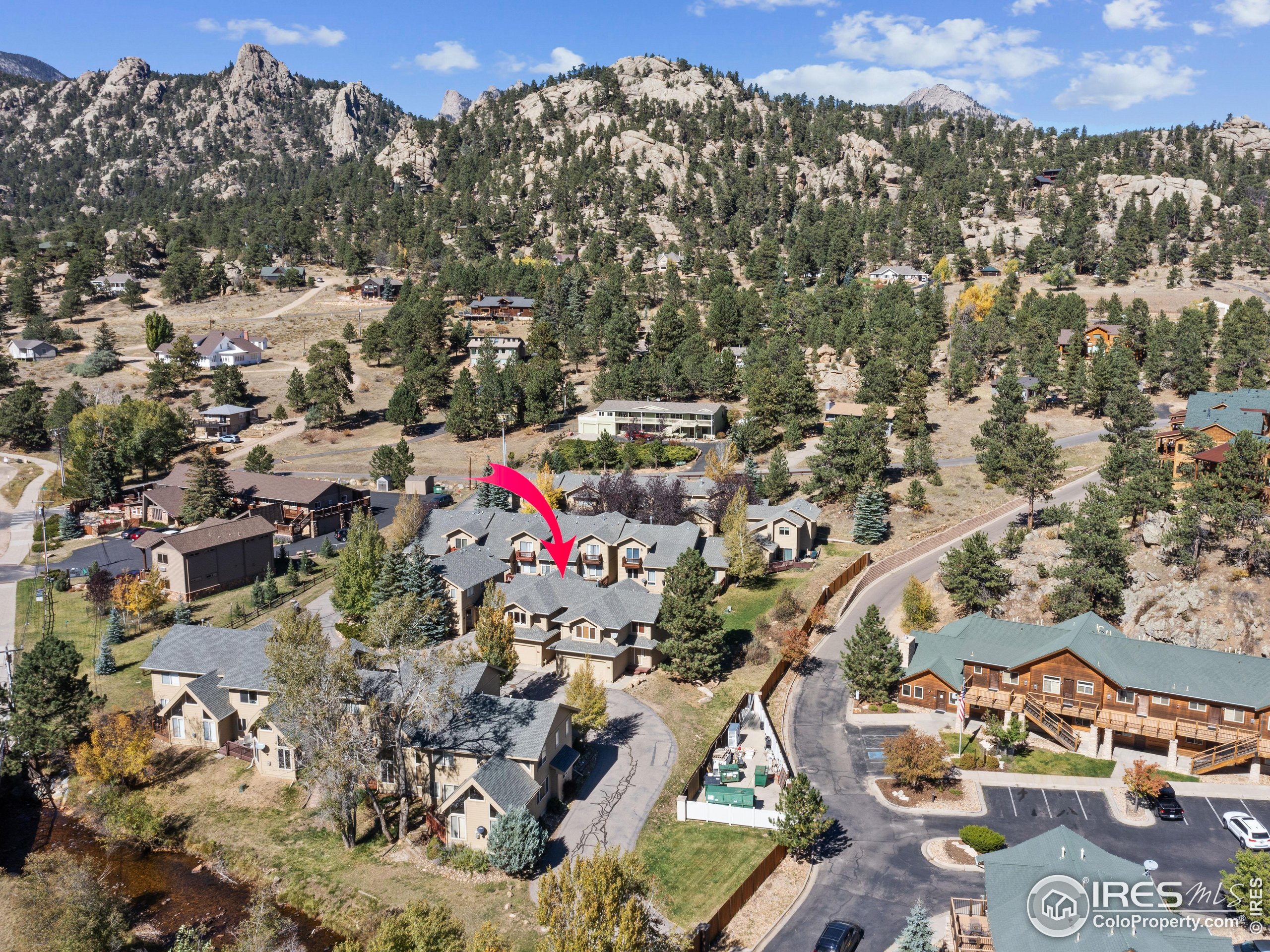300 Far View Drive, Unit 7 Estes Park, CO 80517 - Photo 23 of 26 an aerial view of a houses with a street