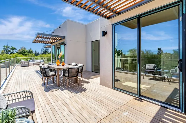 a outdoor space with furniture