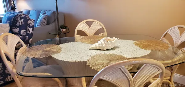 a close view of dining table