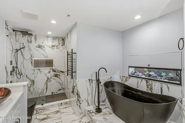 a view of a swimming pool with a lake view