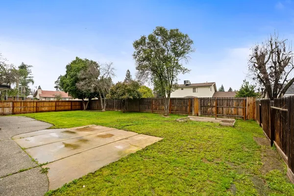 a view of a porch with a backyard