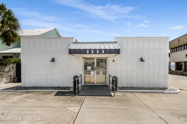 a front view of a house with entryway