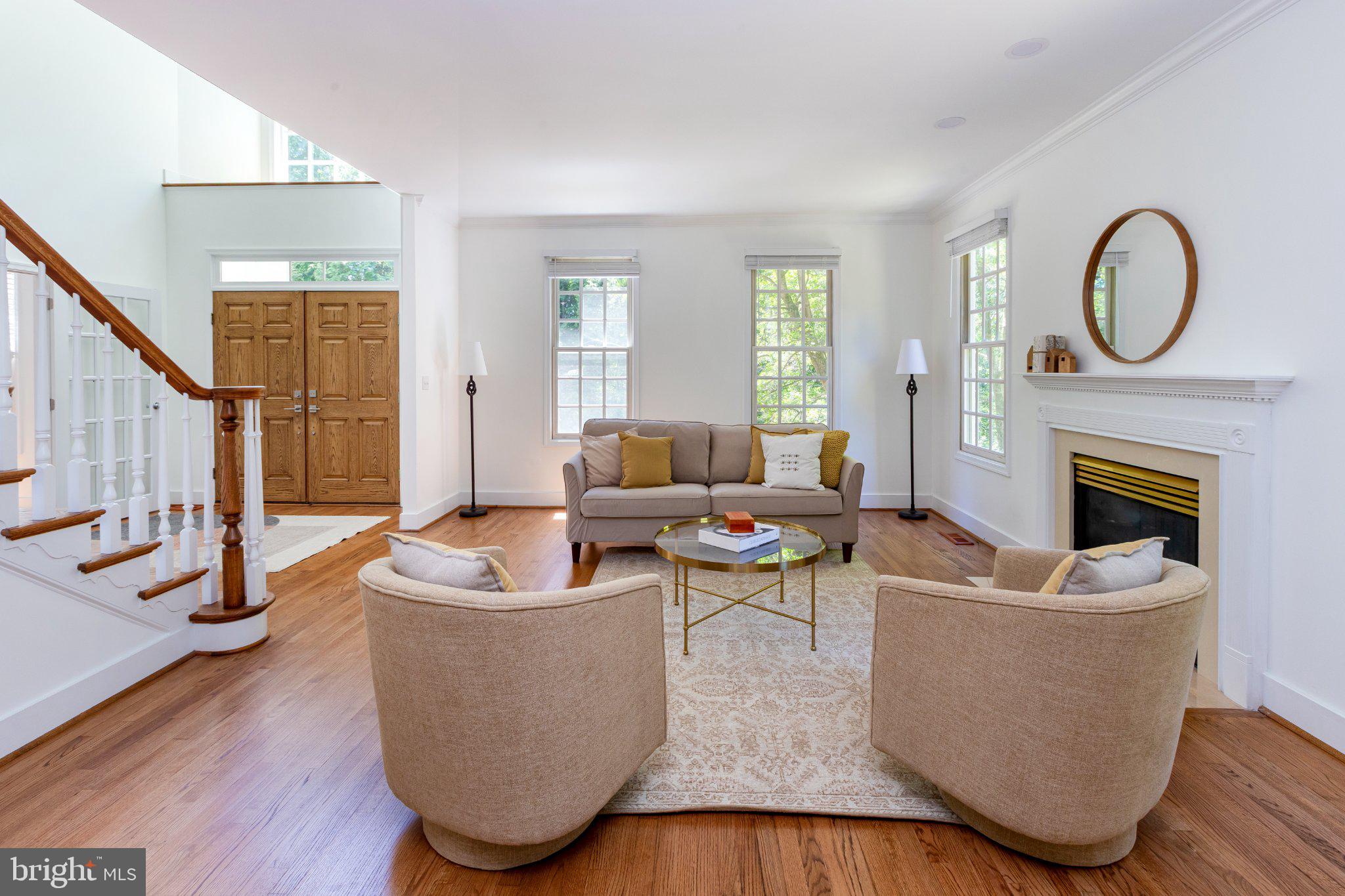 7009 Persimmon Tree Road Bethesda, MD 20817 - Photo 6 of 63 Living Room - Gas Fireplace, Crown Molding