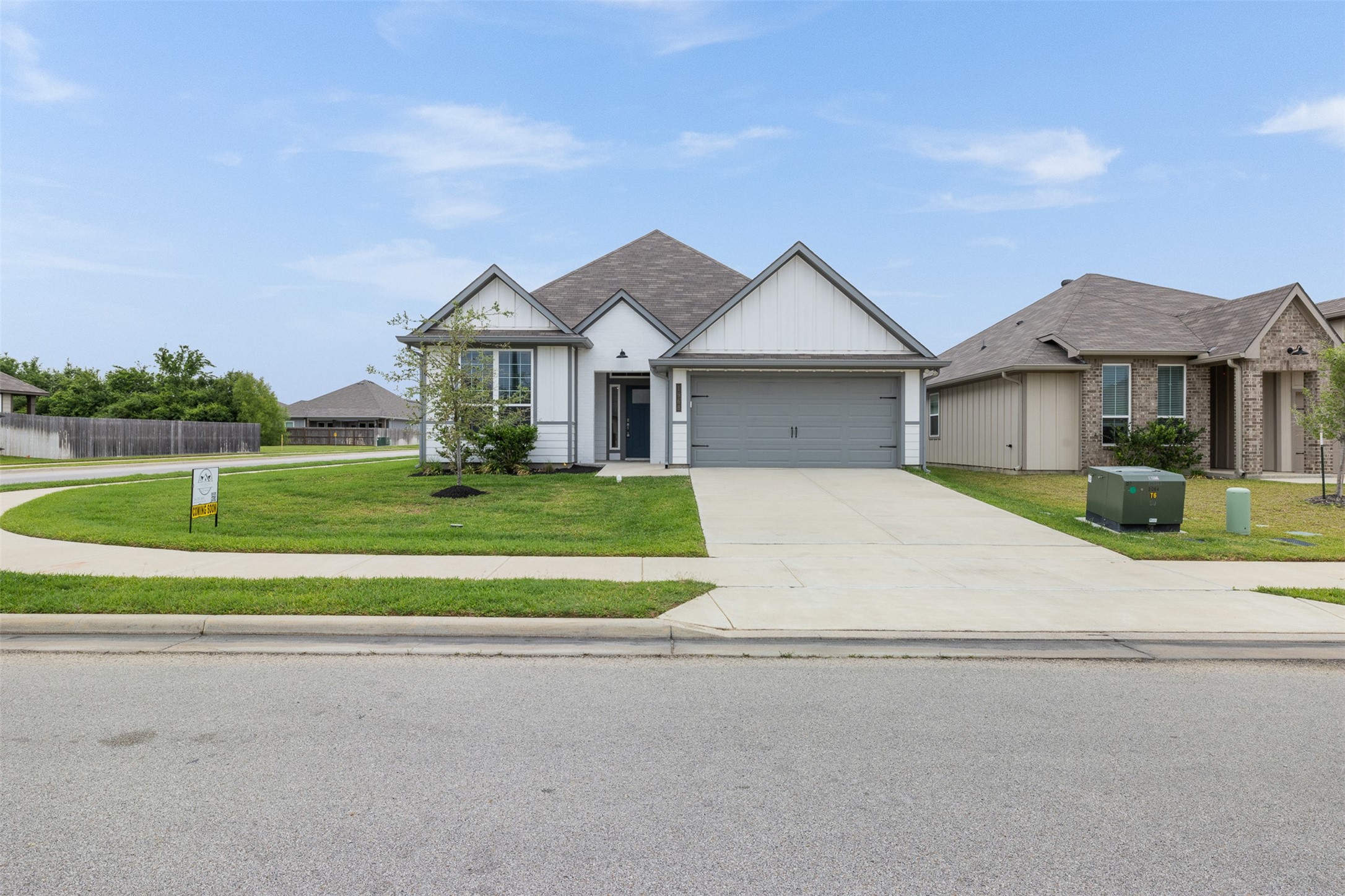1968 Chief Street Bryan, TX 77807 - Photo 21 of 27 This is a modern, single-story home with a two-car garage, situated on a corner lot. It features a clean, well-maintained exterior with a neatly landscaped front yard and a spacious driveway.