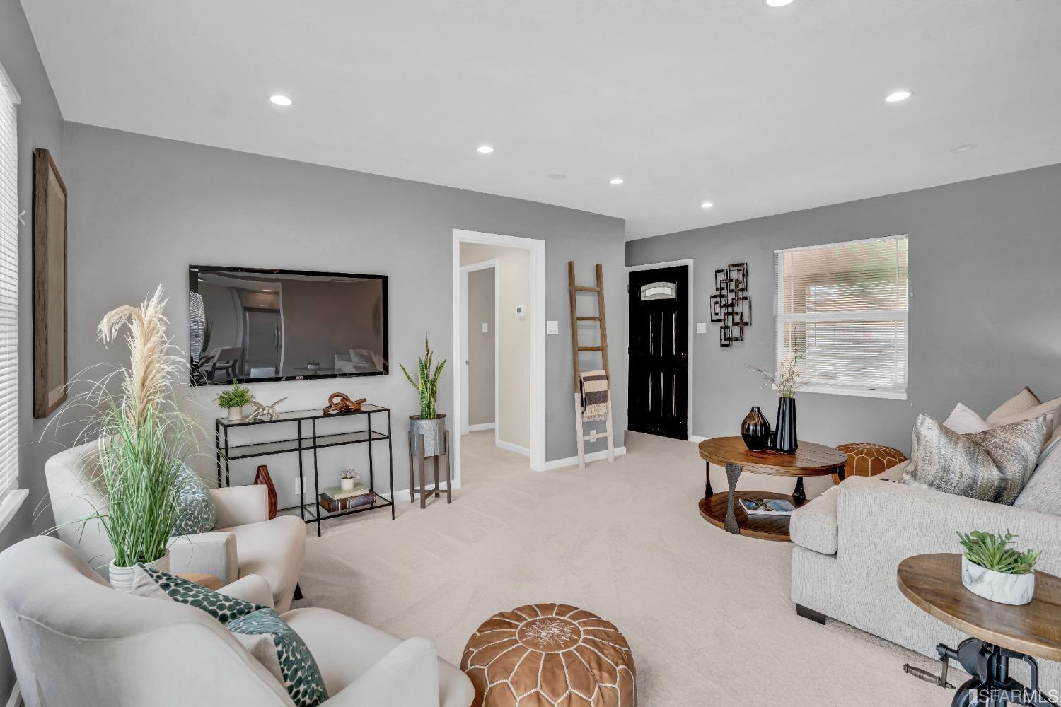 476 Violet Street San Leandro, CA 94578 - Photo 3 of 30 a living room with furniture and a flat screen tv
