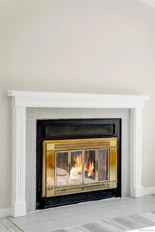 a view of a fireplace
