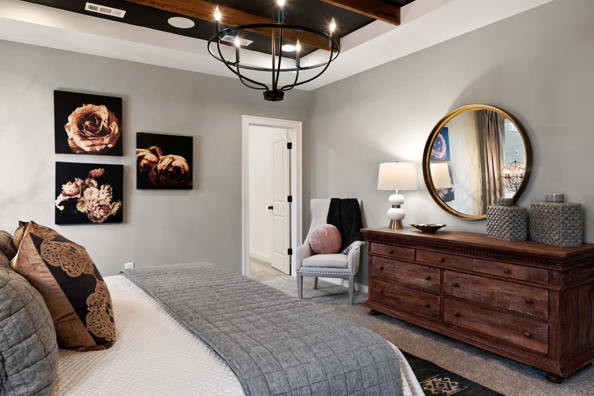 841 Plowson Road Mount Juliet, TN 37122 - Photo 23 of 40 a bedroom with bed and a chandelier