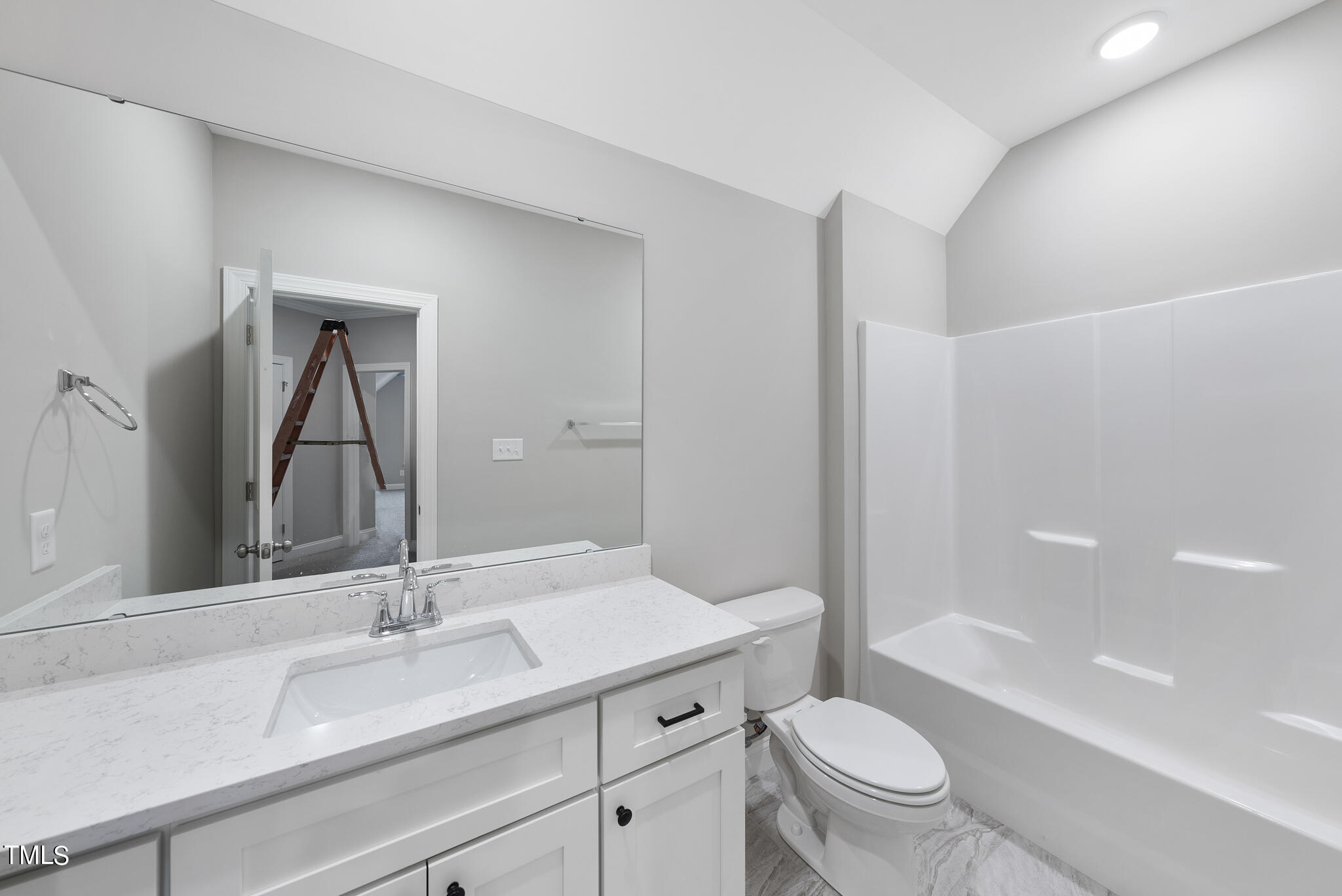 70 Pilot Ridge Road Zebulon, NC 27597 - Photo 35 of 37 a bathroom with a granite countertop sink toilet and shower