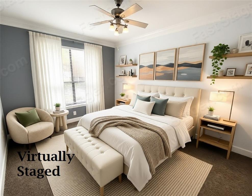 3777 Peachtree Road Northeast, Unit 1517 Atlanta, GA 30319 - Photo 21 of 37 a bedroom with a bed a couch and a large window