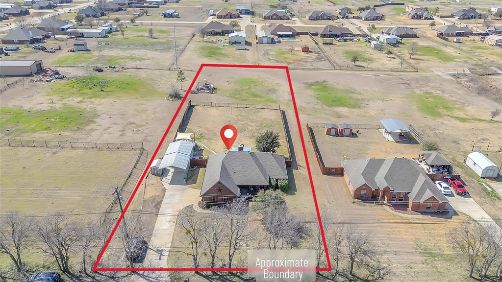11151 County Road 213 Forney, TX 75126 - Photo 33 of 35 Aerial perspective of suburban area featuring property parcel outlined