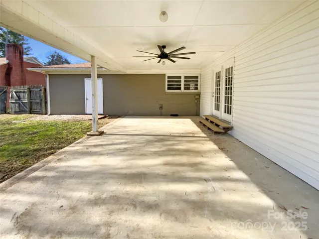 a view of a house with a patio