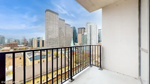 a view of city from a balcony